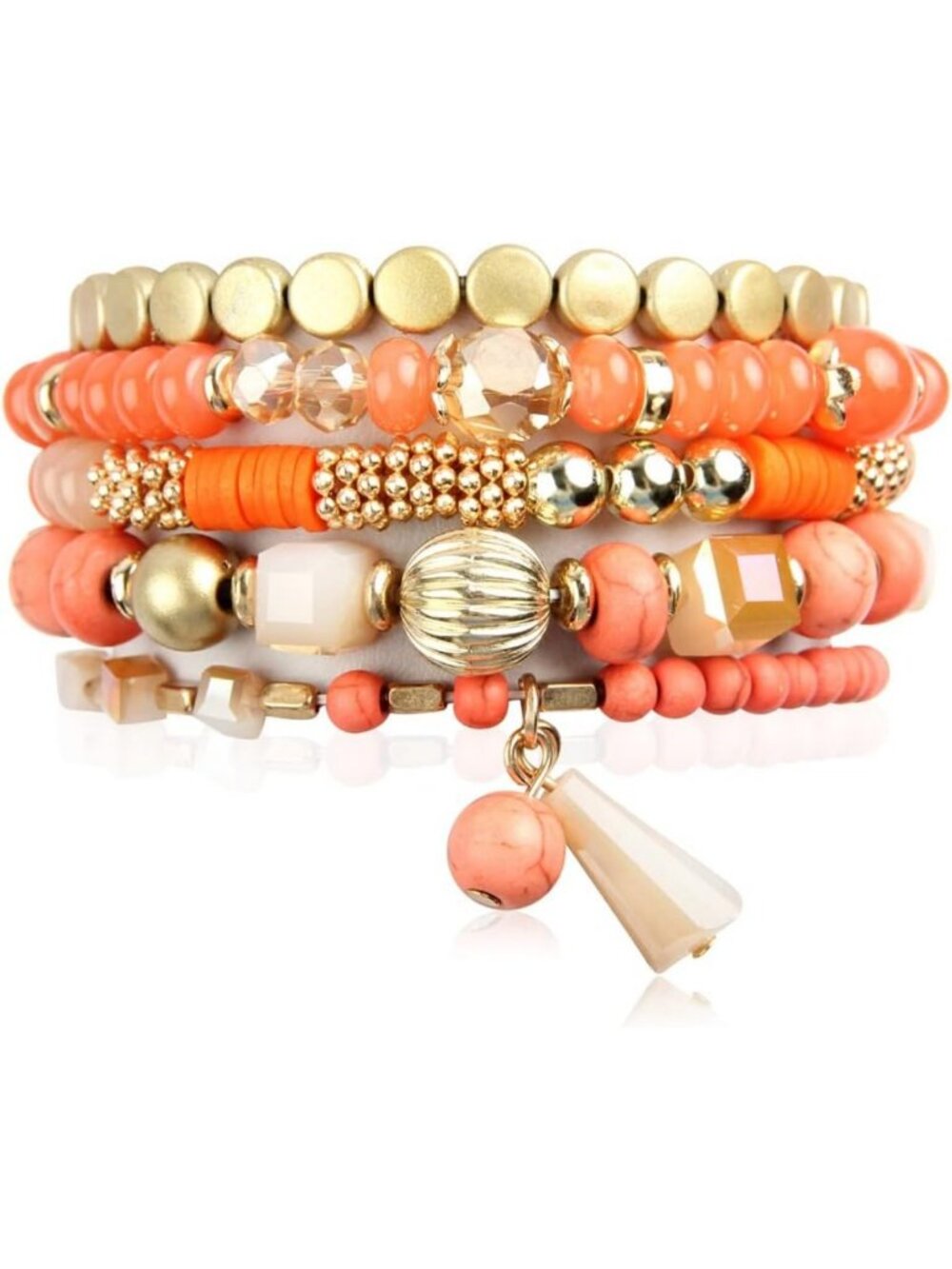 Bohemian Multi-Layer Beaded Statement Bracelets - Stackable Stretch Bangles with